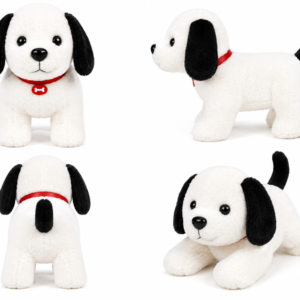 Walking Talking Dog Toy for Kids | Interactive Electronic Puppy with Barking Sound, Moving Head, Wagging Tail & Leash | Battery Operated Soft Plush Pet Toy for Boys & Girls | Gift for Toddlers | White